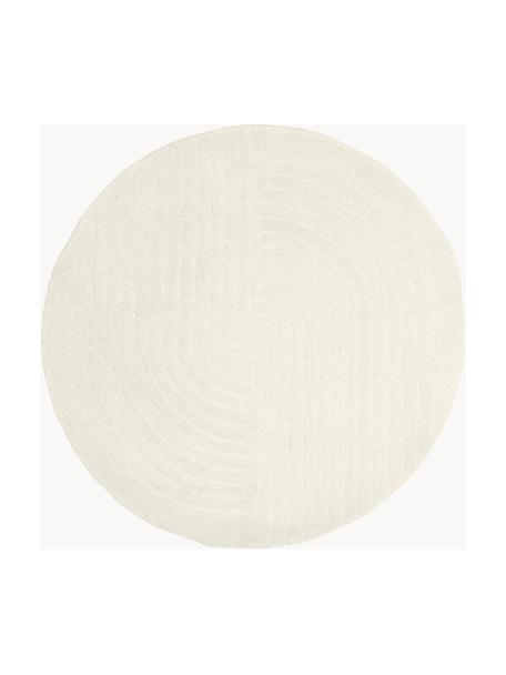 Tapis rond en laine tuftée main Mason, Blanc crème, Ø 200 cm (taille L)