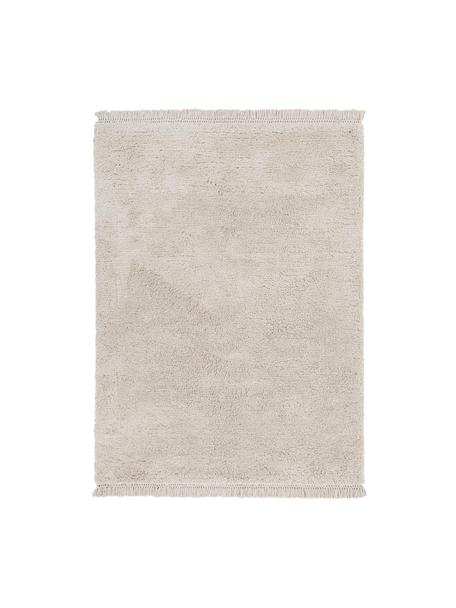 Huňatý koberec s vysokým vlasom a strapcami Dreamy, Krémovobiela, Š 80 x D 150 cm (veľkosť XS)