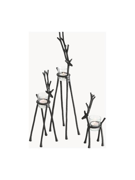 Teelichthalter-Set Alfred, 3er-Set, Gestell: Aluminium, beschichtet, Schwarz, Set mit verschiedenen Größen