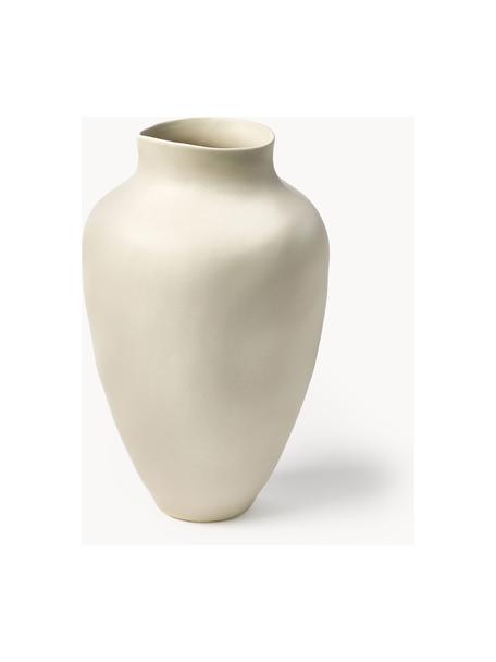 Vase artisanal Latona, haut. 41 cm, Grès cérame, Blanc crème, mat, Ø 27 x haut. 41 cm