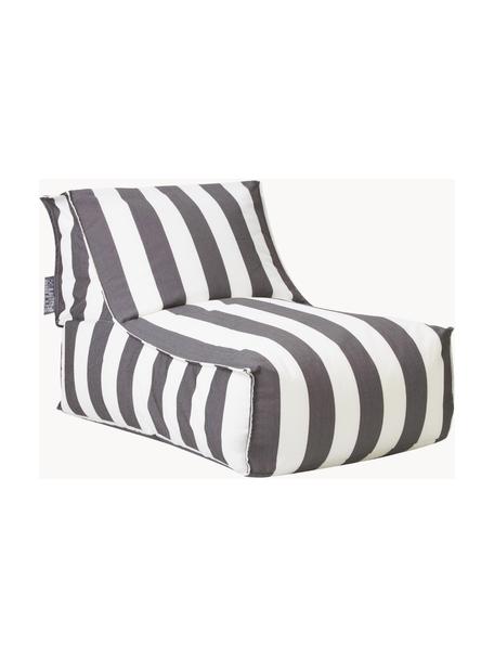Puff tumbona para exterior Korfu, Tapizado: 100% polipropileno, recub, Gris antracita, blanco, An 94 x F 60 cm