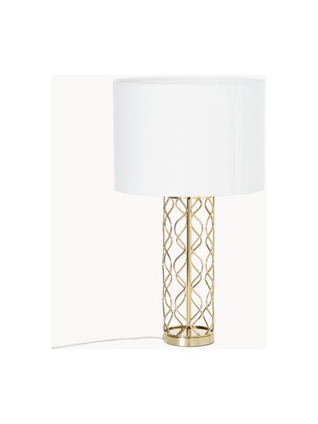 Grande lampe à poser Adelaide, Blanc, doré, Ø 35 x haut. 62 cm