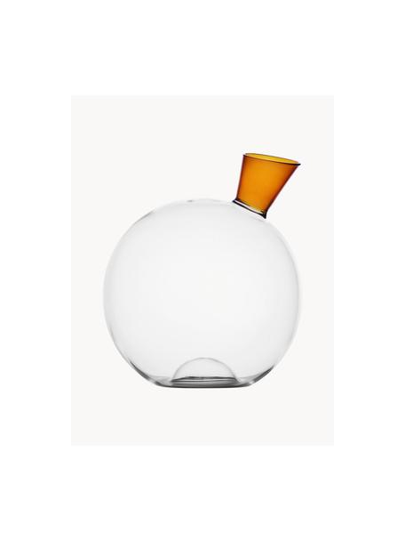 Ručne vyrobený dekantér Travasi, 1.9 l, Borosilikátové sklo, Priehľadná, oranžová, 1,9 l