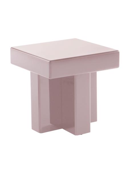 Tavolino rosa Crozz, Pannello di fibra a media densità (MDF) laccato, Rosa, Larg. 35 x Alt. 43 cm