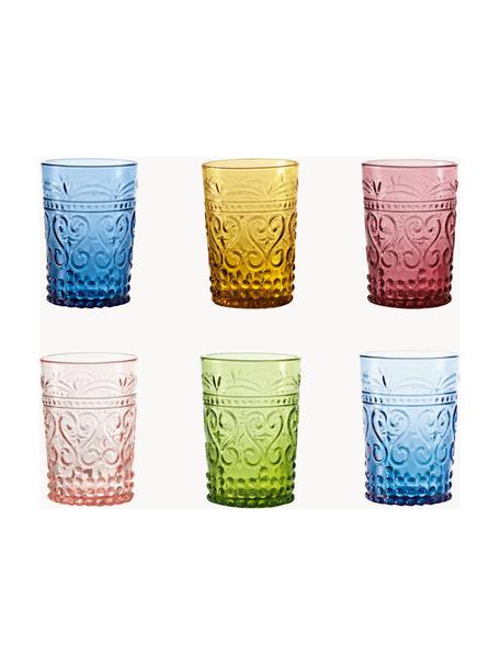 Handgefertigte Wassergläser Confezione, 6er-Set, Glas, Bunt, Ø 7 x H 11 cm, 270 ml