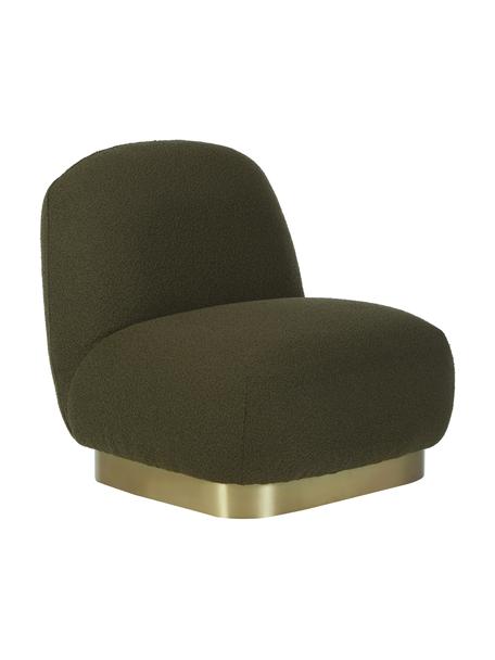Buklé kreslo Elsie, Buklé tmavozelená, odtiene zlatej, Š 77 x H 84 cm
