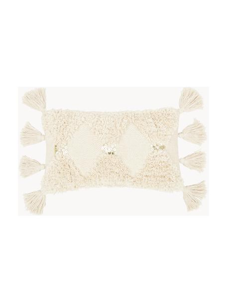 Kissenhülle Judith mit dekorativer Verzierung, 100% Baumwolle, Hellbeige, B 30 x L 50 cm