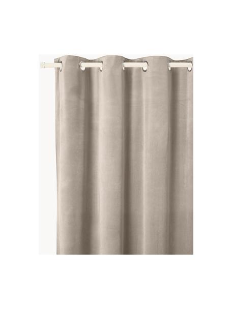 Abdunkelnder Samt-Vorhang Rush mit Ösen, 2 Stück, 100 % Polyester (recycelt), Beige, B 135 x L 260 cm
