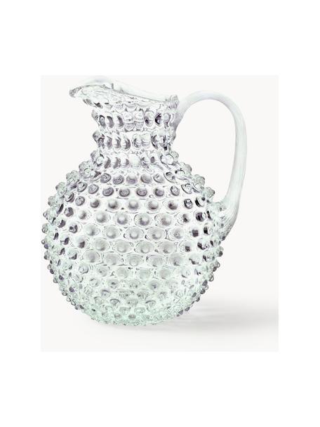 Mundgeblasener Krug Hobnail, 2 L, Glas, mundgeblasen, Mintgrün, Transparent, 2 L