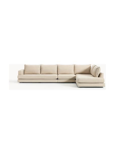 Canapé d'angle XL Tribeca, Tissu beige, larg. 405 x prof. 228 cm, méridienne à droite