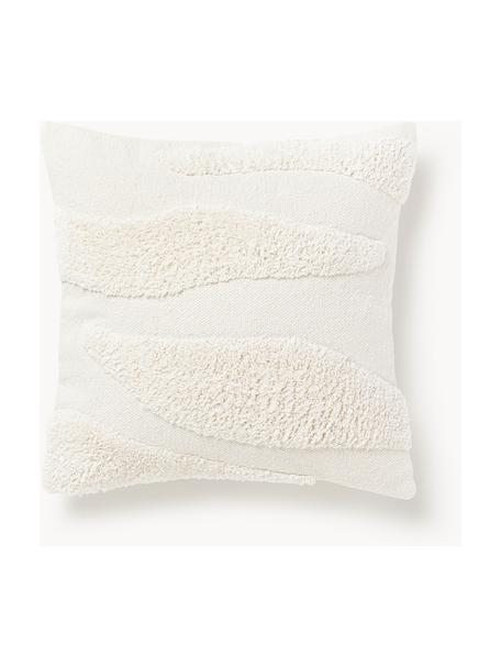 Funda de cojín con tejido capitoné Gabriel, 100% algodón, Blanco Off White, An 45 x L 45 cm