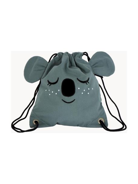 Detský batoh so sťahovacou šnúrkou Koala, 100 % organická bavlna, certifikát GOTS, Modrosivá, Š 30 x V 35 cm