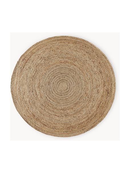 Okrągły ręcznie tkany dywan z juty Sharmila, 100% juta

Ponieważ dywany z juty są szorstkie, są mniej odpowiednie do bezpośredniego kontaktu ze skórą, Brązowy, Ø 140 cm (Rozmiar M)