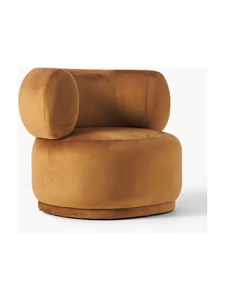 Sillón de terciopelo Cori, Tapizado: 100% poliéster, Estructura: madera de eucalipto, Terciopelo marrón claro, An 100 x Al 84 cm