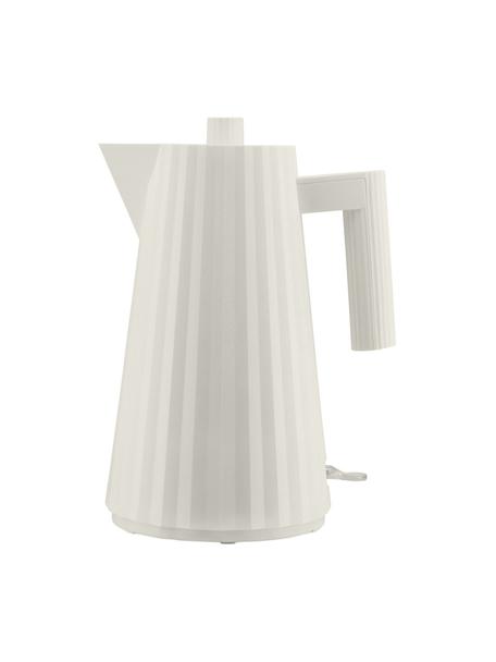Rychlovarná konvice se strukturovaným povrchem Plissé, 1,7 l, Termoplastická pryskyřice, Tlumeně bílá, Š 21 cm, V 29 cm