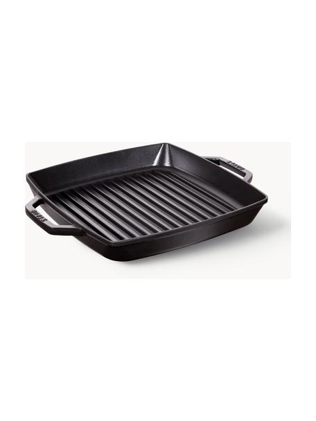 Quadratische Grillpfanne American Grill, Gusseisen, emailliert, Schwarz, B 35 x H 4 cm