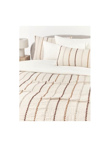 Housse de couette en percale de coton Arabella, Tons bruns, blanc crème, larg. 140 x long. 200 cm