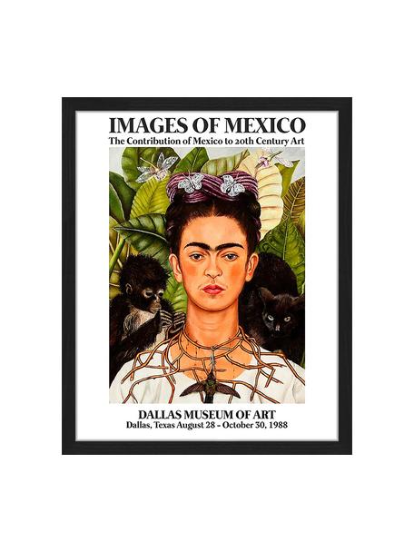 Stampa digitale incorniciata Frida In The Museum, Immagine: stampa digitale su carta,, Cornice: legno verniciato, Multicolore, Larg. 43 x Alt. 53 cm