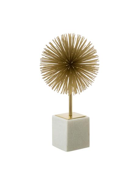 Dekorácia s mramorovým podstavcom Marball, Odtiene zlatej, biela, mramorovaná, V 30 cm