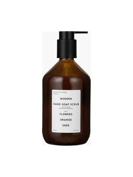 Mydło do rąk Scrub, Szkło, tworzywo sztuczne, Kwiaty, pomarańcza, szałwia, Ø 8 x W 20 cm, 500 ml