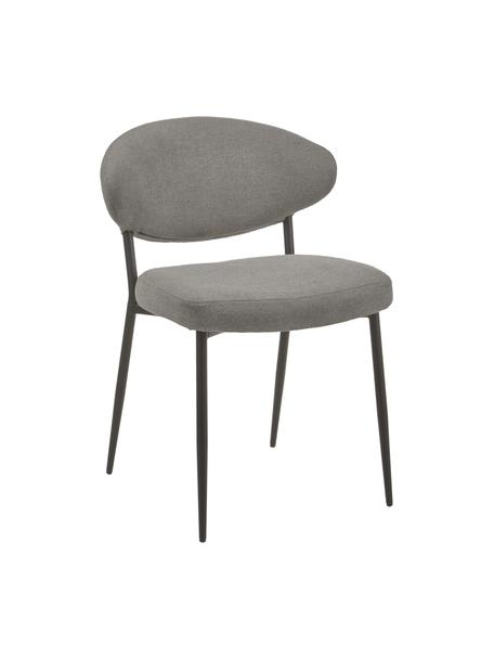 Sillas tapizadas Adele, 2 uds., Tapizado: 95% poliéster, 5% nylon A, Estructura: metal con pintura en polv, Tejido gris, An 54 x F 57 cm