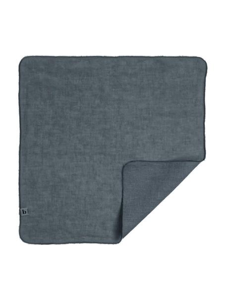 Lněné látkové ubrousky s lemem Gracie, 2 ks, 100 % len, Tmavě modrá, Š 45 cm, D 45 cm