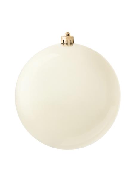 Boule de Noël incassable Stix, Plastique robuste, Blanc crème, Ø 14 cm