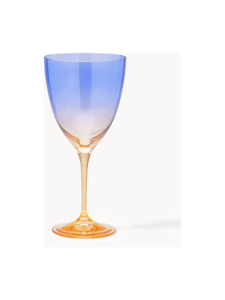 Bicchieri da vino Ombre Flash 2 pz, Vetro, Blu elettrico, giallo acceso, Ø 10 x Alt. 12 cm, 400 ml