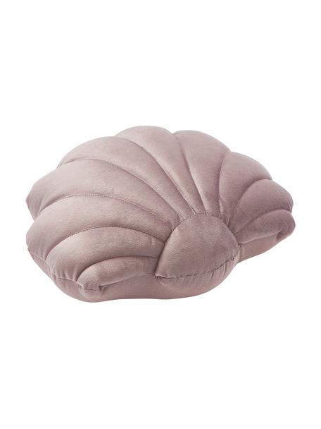 Cuscino in velluto rosa Shell, Retro: 100% cotone, Taupe, Larg. 32 x Lung. 27 cm