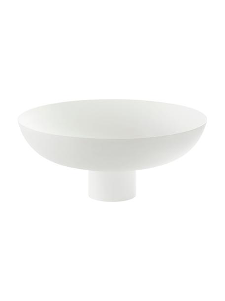 Grande coupe décorative Tower, Ø 36 cm, Métal, enduit, Blanc, Ø 36 x haut. 15 cm
