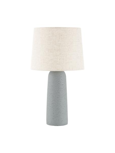 Lámpara de mesa grande de cemento Kaya, Pantalla: 70% algodón, 30% lino, Cable: cubierto en tela, Beige, gris claro, Ø 29 x Al 52 cm