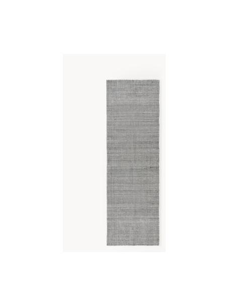 Ručne tkaný behúň s krátkym vlasom Willow, 100% polyester s certifikátom GRS, Sivá, biela, Š 80 x D 250 cm