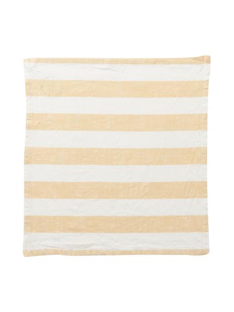 Stoff-Servietten Strip aus Baumwolle, 2 Stück, 100 % Baumwolle, Gelb, Weiss, B 45 x L 45 cm