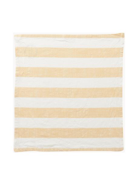 Stoffen servetten Strip van katoen, 2 stuks, 100% katoen, Geel, wit, B 45 x L 45 cm
