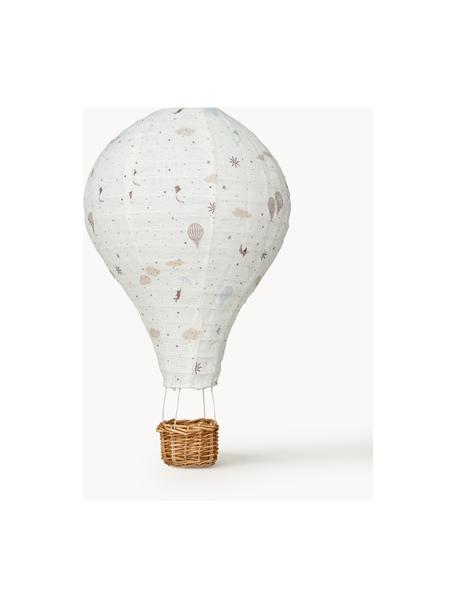 Lampa wisząca z bawełny organicznej Dreamland, Stelaż: drewno naturalne, Złamana biel, beżowy, drewno naturalne, Ø 25 x W 41 cm