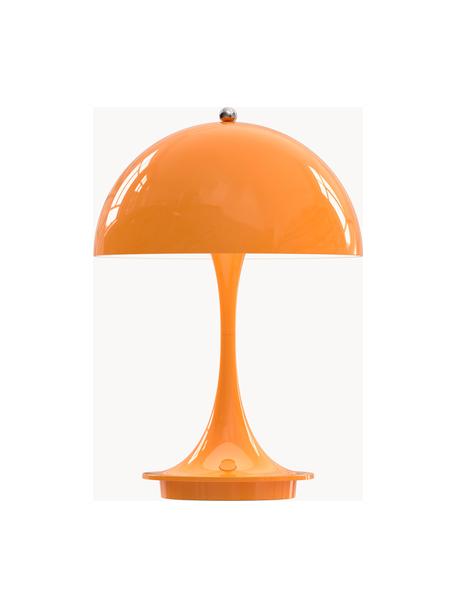 Lampada da tavolo portatile a LED con luce regolabile Panthella, alt. 24 cm, Paralume: acciaio rivestito, Struttura: alluminio rivestito, Acciaio arancione, Ø 16 x Alt. 24 cm