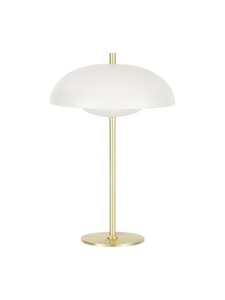 Stolní lampa Mathea, Bílá, mosazná, Ø 23 cm, V 36 cm