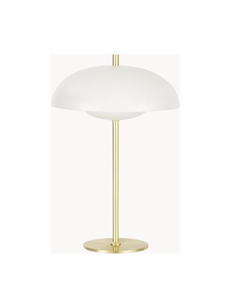 Lámpara de mesa Mathea, Pantalla: metal con pintura en polv, Cable: plástico, Blanco, dorado, Ø 23 x Al 36 cm
