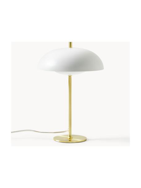 Lampada da tavolo Mathea, Paralume: metallo verniciato a polv, Bianco, dorato, Ø 23 x Alt. 36 cm