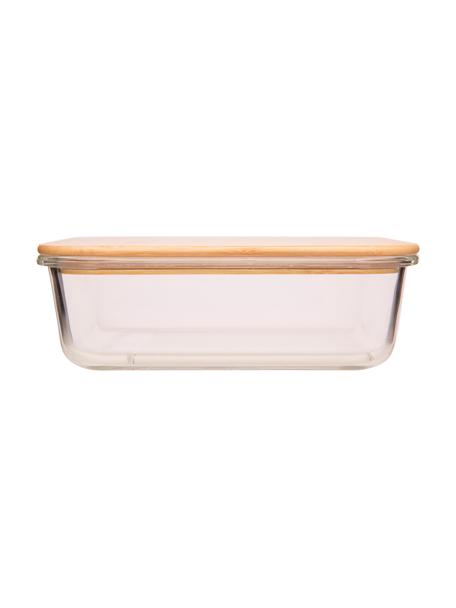 Aufbewahrungsbox Storage, Box: Glas, Deckel: Bambusholz, Transparent, B 23 x H 7 cm