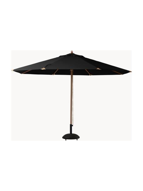 Parasol Lizzano, Ø 400 cm, Frame: eucalyptushout, Zwart, Ø 400 x H 265 cm