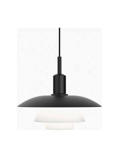 Hanglamp PH 5/5, Lampenkap: opaalglas, gepoedercoat a, Zwart, wit, Ø 50 x H 43 cm