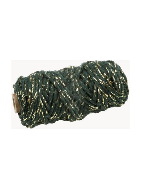 Geschenkschnur Twist mit Lurex-Faden, Baumwolle mit Lurexfaden, Grün, Goldfarben, L 2500 cm