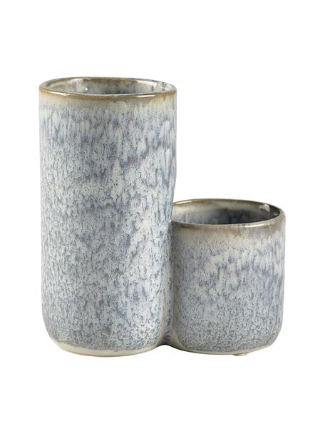 Stiftehalter Thine aus Steingut mit Glasur, Steingut, Blautöne mit dunklem Rand, B 13 x H 14 cm