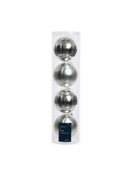 Palline di Natale opache/lucide Evergreen, varie misure, Argentato, Ø 10 cm, 4 pz