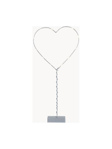 Décoration lumineuse LED Heart, alimentée par piles, Gris, larg. 20 x haut. 43 cm