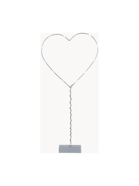 LED lichtobject Heart, batterij-aangedreven, Grijs, B 20 x H 43 cm