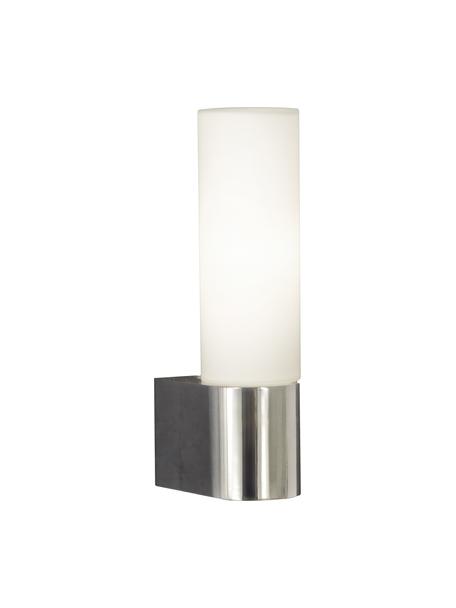 Koupelnové nástěnné svítidlo s integrovanou zásuvkou Cosenza, Stříbrná, bílá, Š 6 cm, H 10 cm