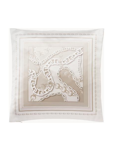 Housse de coussin 45x45 aspect soie Chiarina, 100 % polyester, Blanc, beige, larg. 45 x long. 45 cm