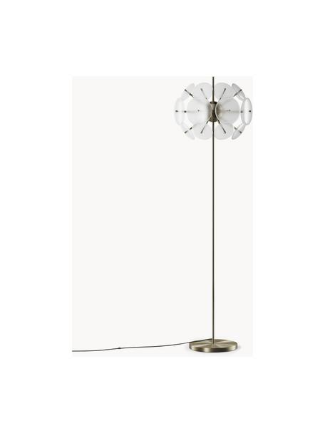 Sklenená stojacia lampa Mireille, Priehľadná, odtiene zlatej, V 155 cm